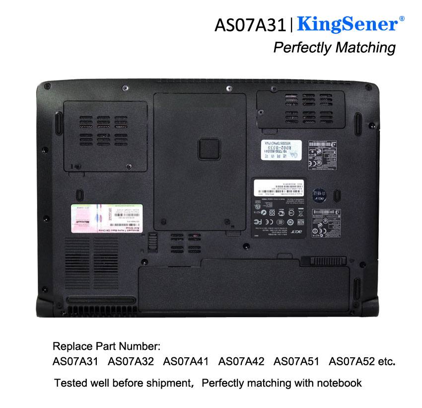 AS07A31 Battery for Acer Aspire 2930G 4740G 5738G 4930 Series — 10.8V 47.5Wh