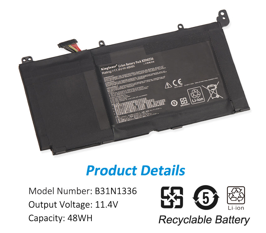 Аккумулятор KingSener B31N1336 C31-S551 для ноутбука ASUS VivoBook S551 S551LB S551LA R553L R553LN R553LF K551LN V551 V551LA
