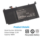 Аккумулятор KingSener B31N1336 C31-S551 для ноутбука ASUS VivoBook S551 S551LB S551LA R553L R553LN R553LF K551LN V551 V551LA