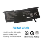 KingSener C22-UX31 batterie d'ordinateur portable pour ASUS Zenbook UX31 UX31A UX31E UX31E-DH72 C22-UX31 C23-UX31 7.4V 50WH/6840mAh