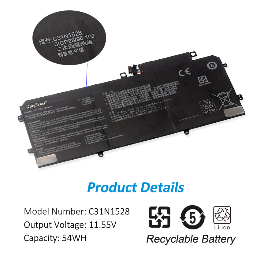 C31N1528 Battery for ASUS ZenBook Flip UX360 UX360C UX360CA — 11.55V 54Wh