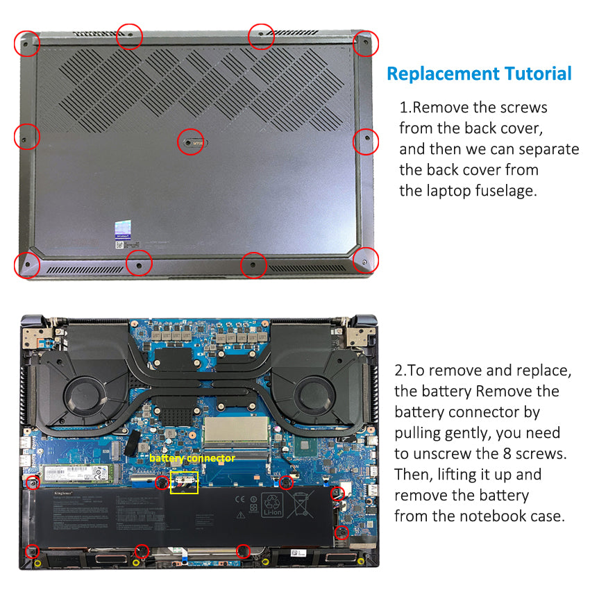 ASUS ProArt StudioBook Pro 17 Battery Replacement C31N1834 11.55V 57Wh