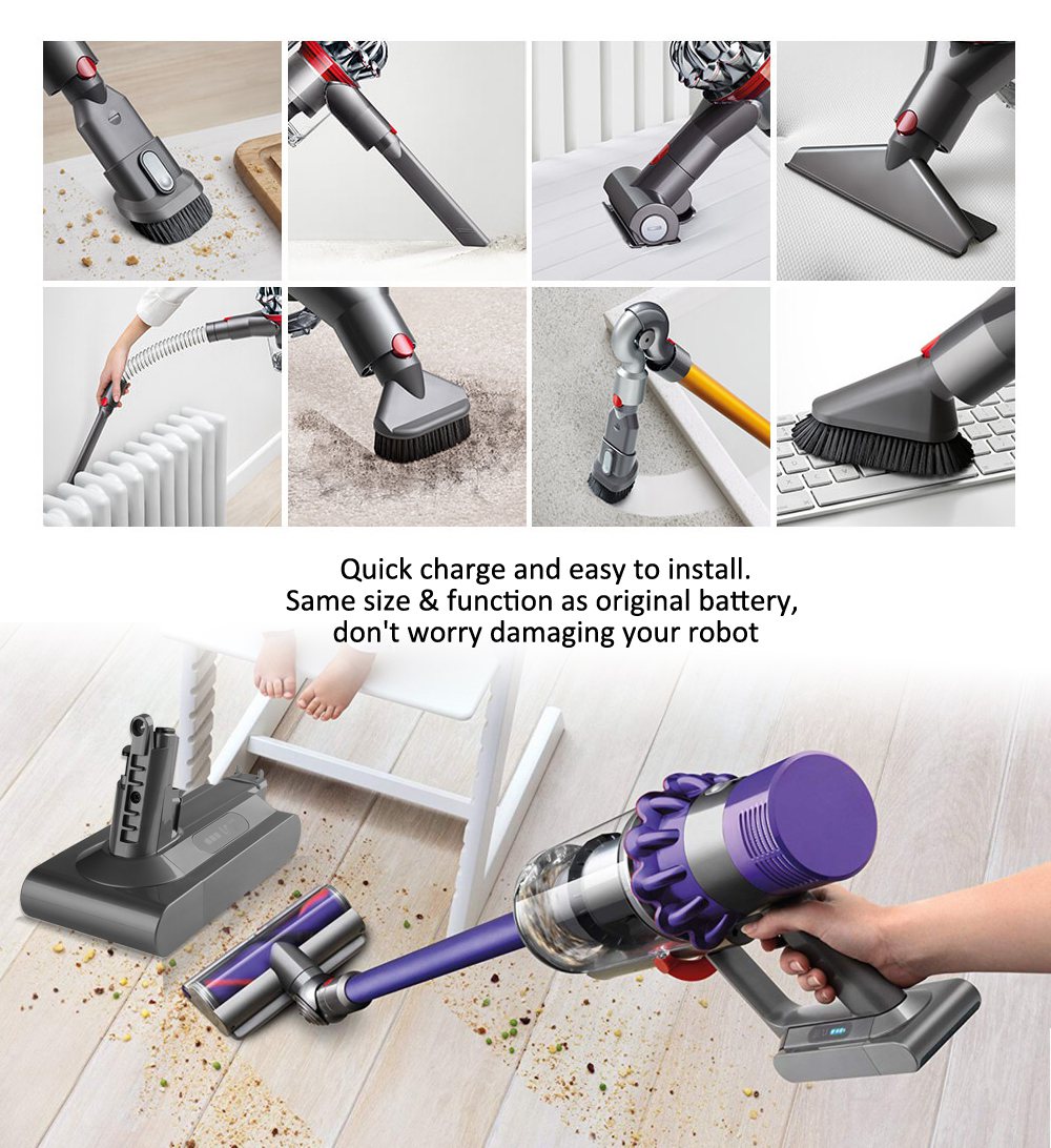 Dyson V10 SV12 Battery for Absolute Motorhead Animal Fluffy — 25.2V 4000mAh 100.8Wh