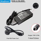 90W Power Adapter for Lenovo, 19V 4.74A, charger block with round port connector and center pin