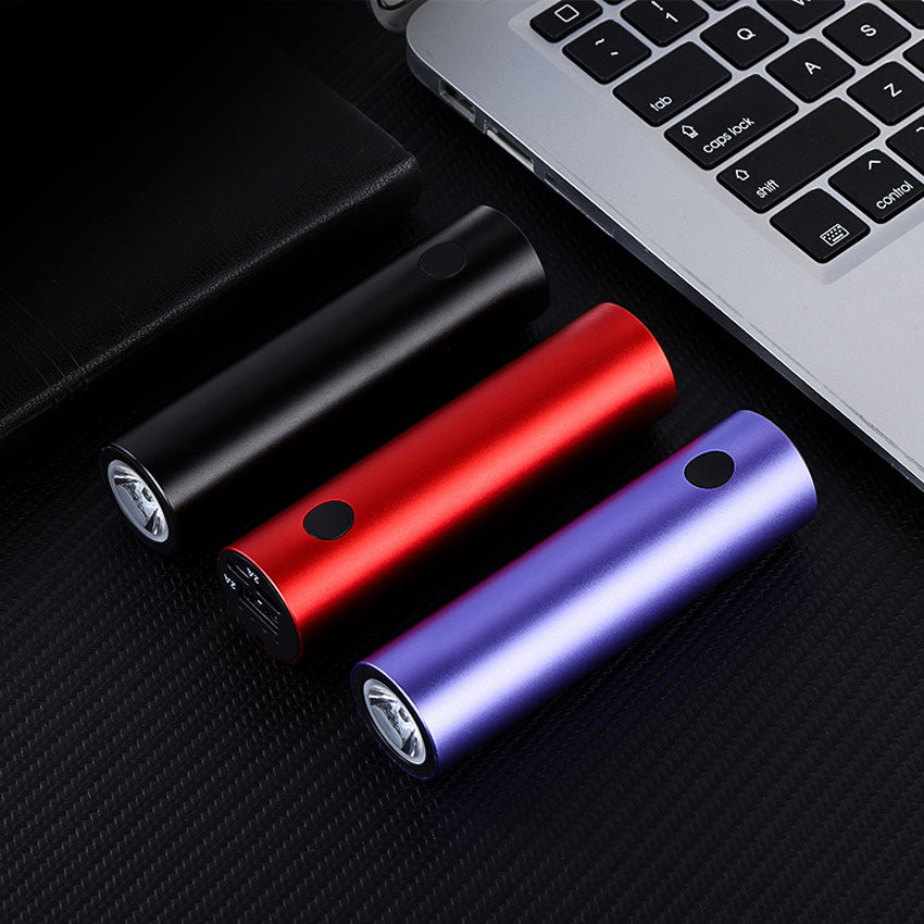 5000mAh Mini Power Bank with Flashlight — 5V 2A Li-Polymer for iPhone Samsung Xiaomi